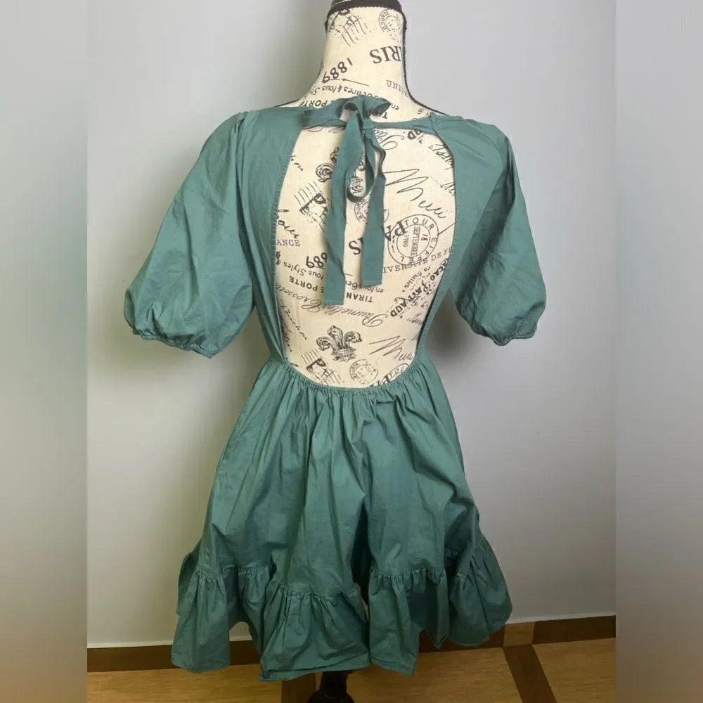 Peter Som Collective Green Puff Sleeve Dress Size 0